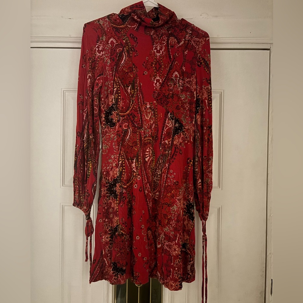 Red Paisley Free People Dress